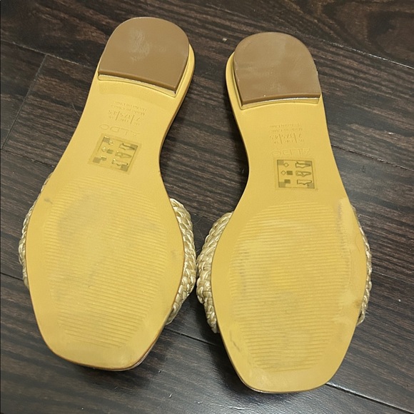 Aldo Women's Woven Sandals with Rhinestone Bow Accents - Picture 6 of 7